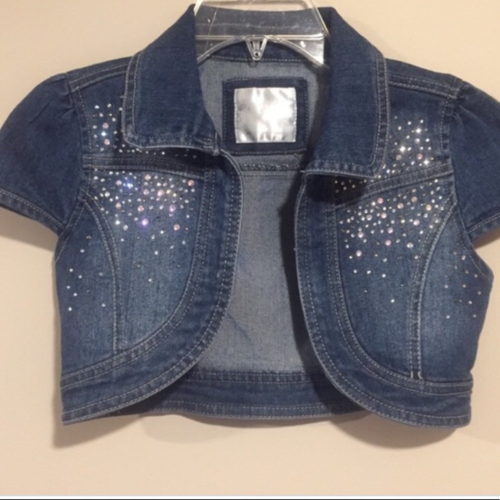 Justice embellished jean bolero